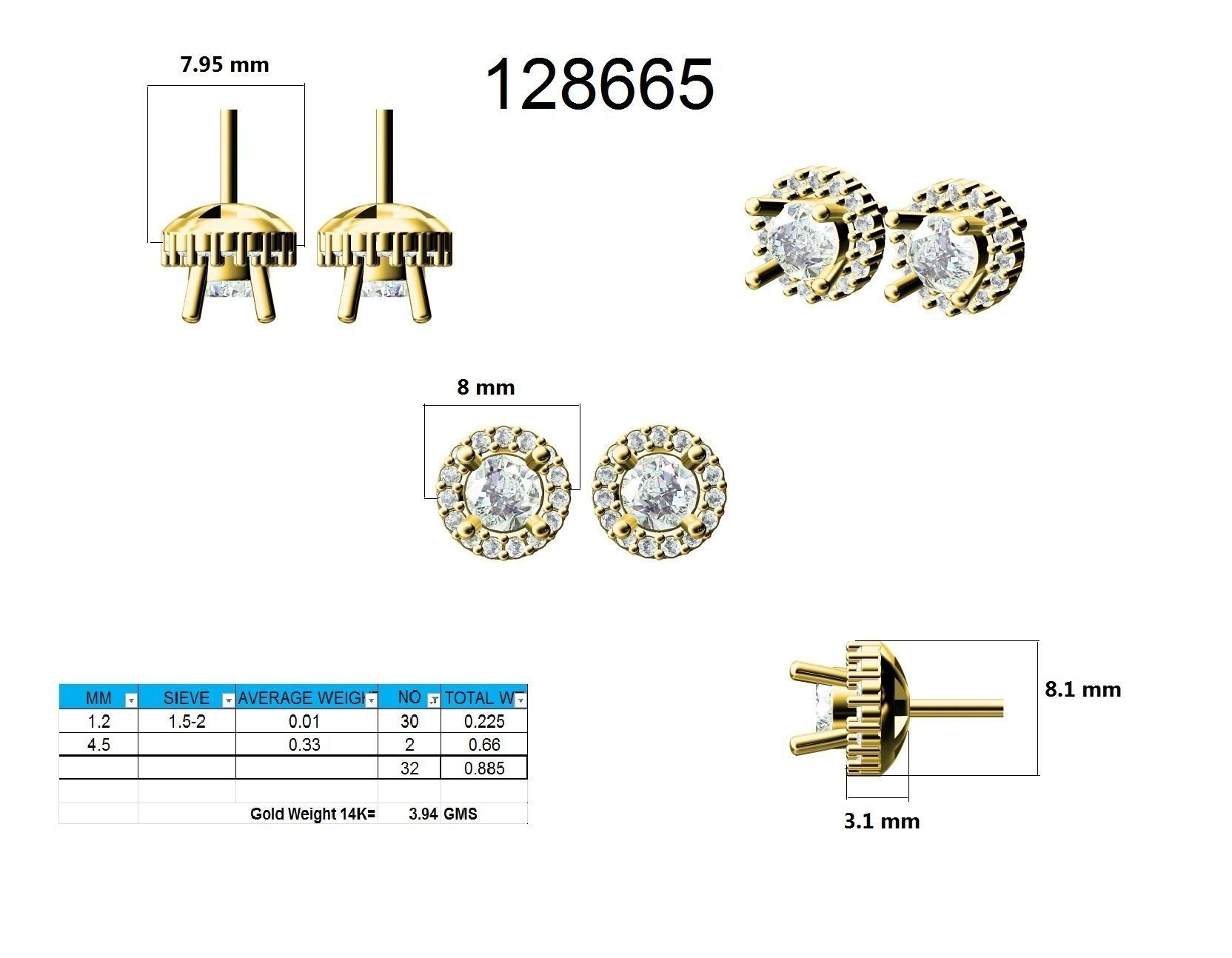 Women Round Earrings 3dm stl render detail  3D print model_9