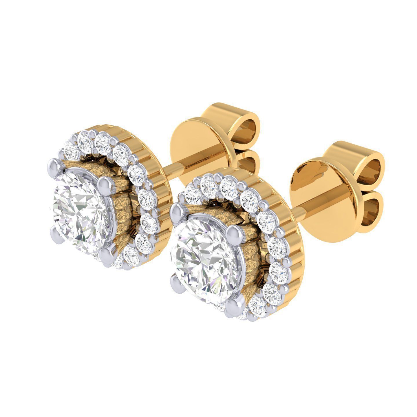 Women Round Earrings 3dm stl render detail  3D print model_8