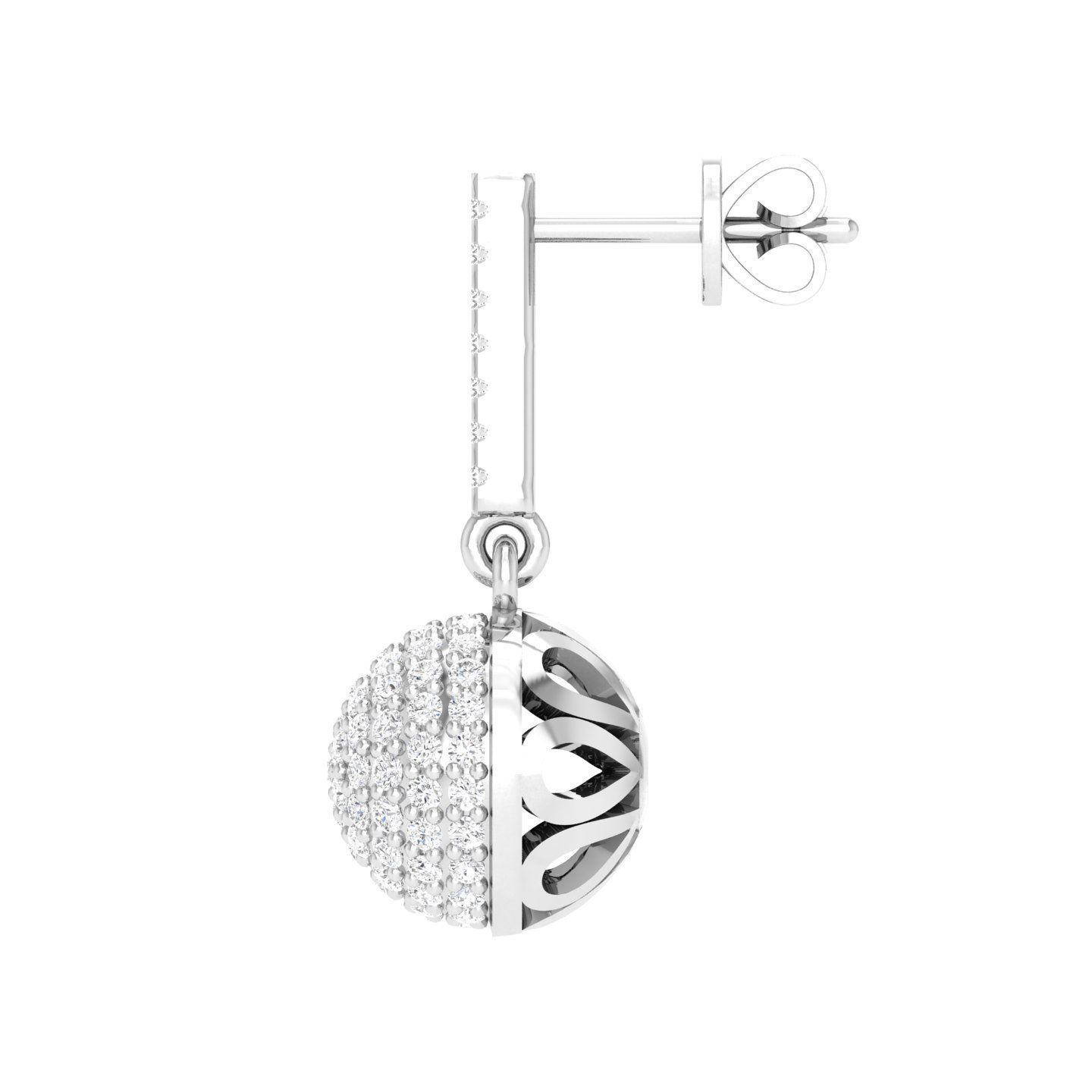 Women Earrings 3dm stl render detail  3D print model_4