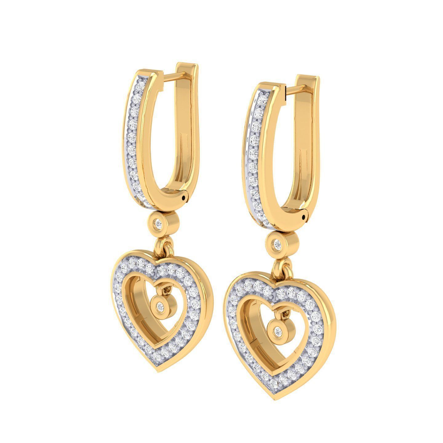 Women Heart Earrings 3dm stl render detail  3D print model_8