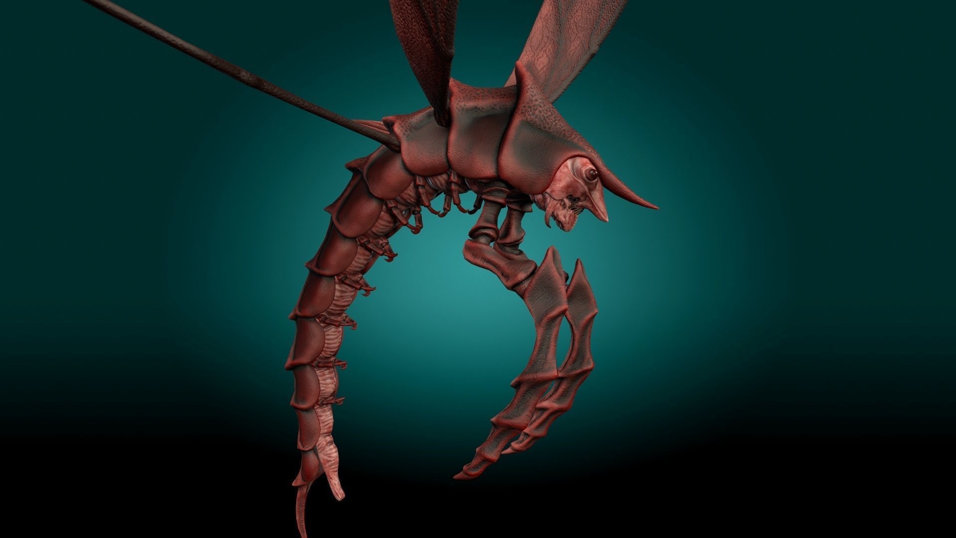 Flying Shrimp Monster V4 Low-poly 3D model_11