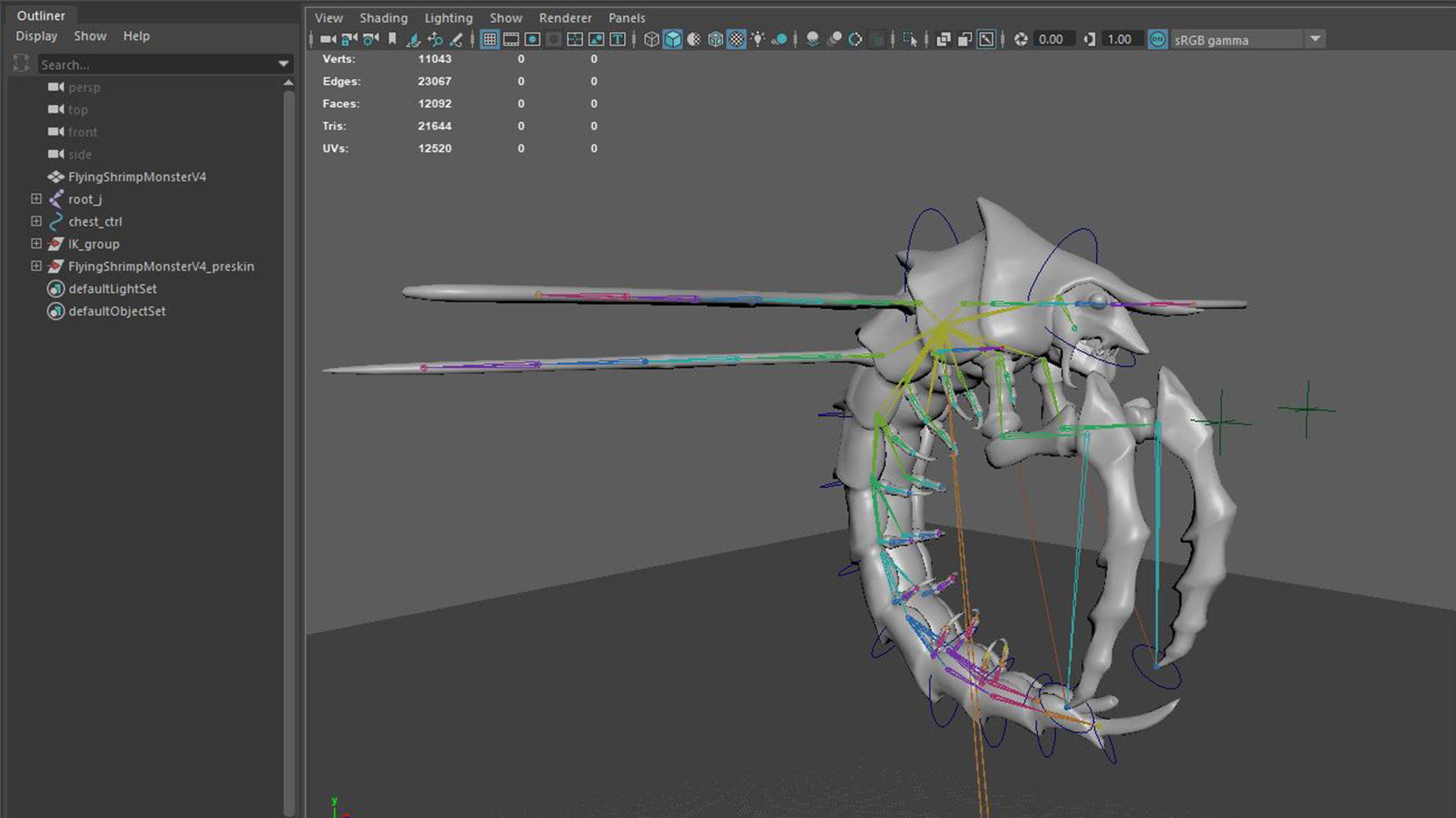 Flying Shrimp Monster V4 Low-poly 3D model_22