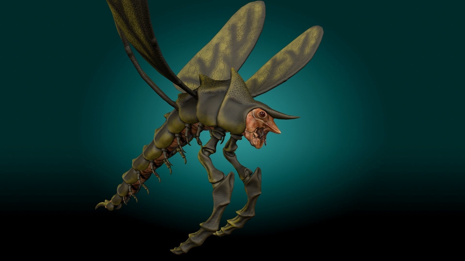 Flying Shrimp Monster V4 Low-poly 3D model_6