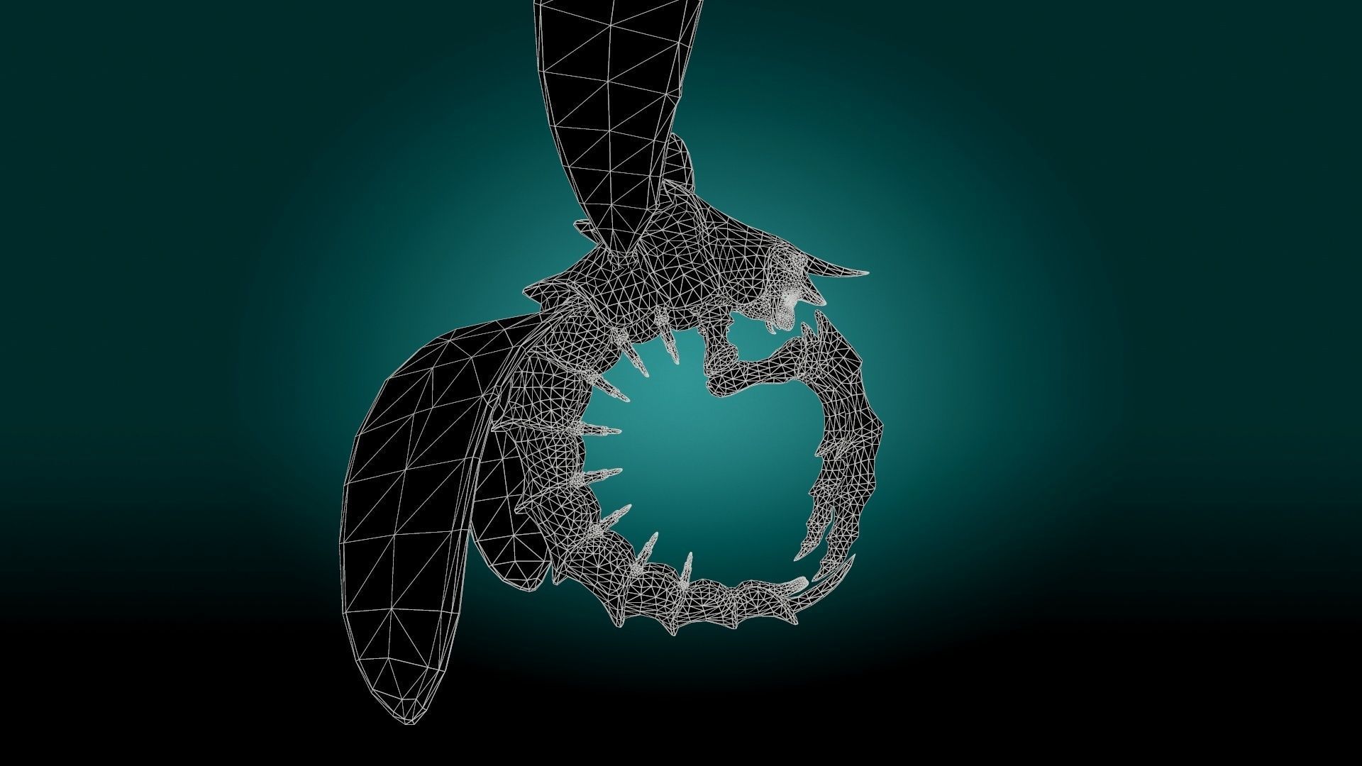 Flying Shrimp Monster V4 Low-poly 3D model_16