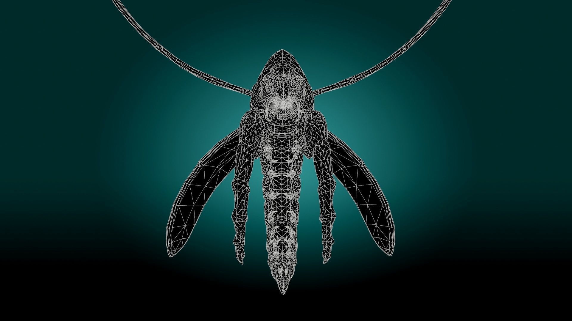 Flying Shrimp Monster V4 Low-poly 3D model_15