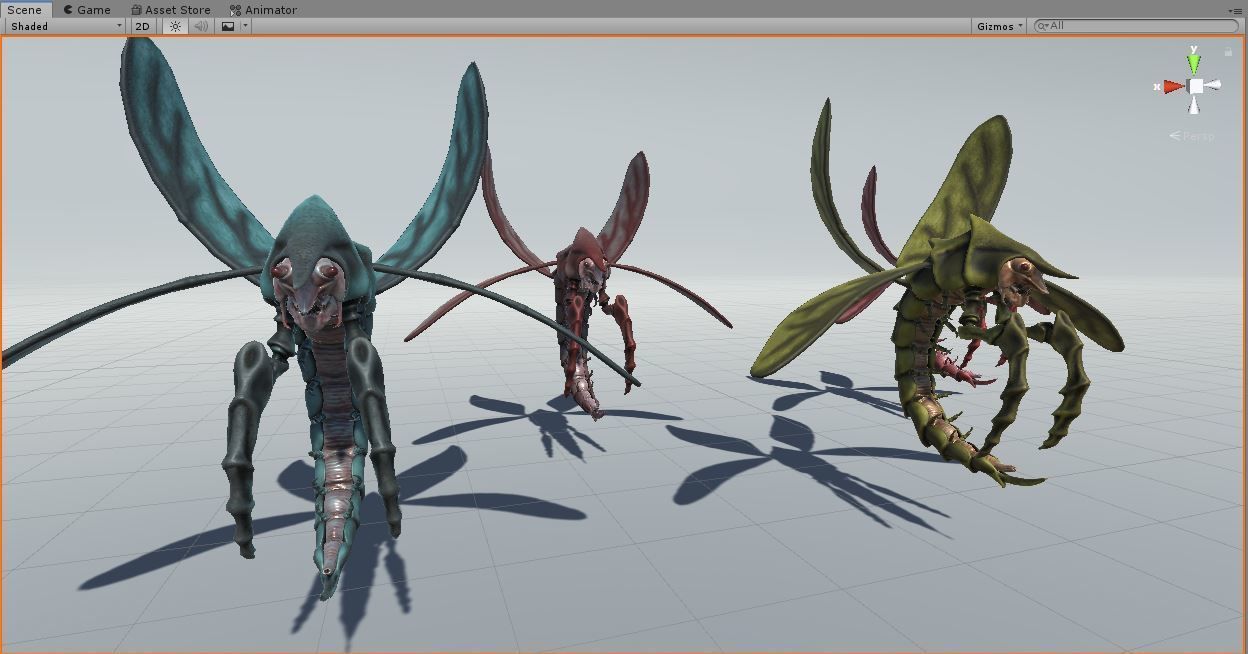 Flying Shrimp Monster V4 Low-poly 3D model_21