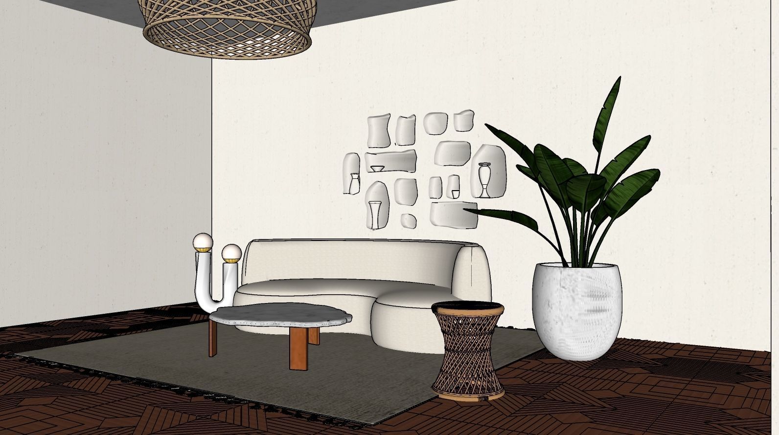 Curve Seat Area 3D model_3