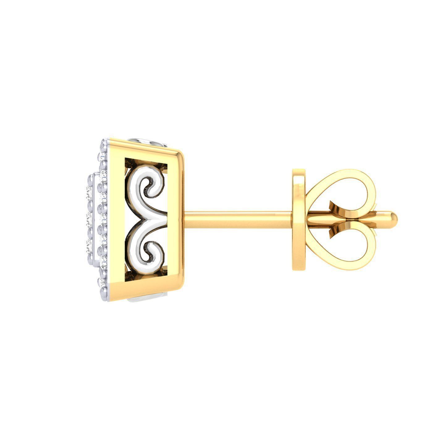 Women Square Earrings 3dm stl render detail  3D print model_7