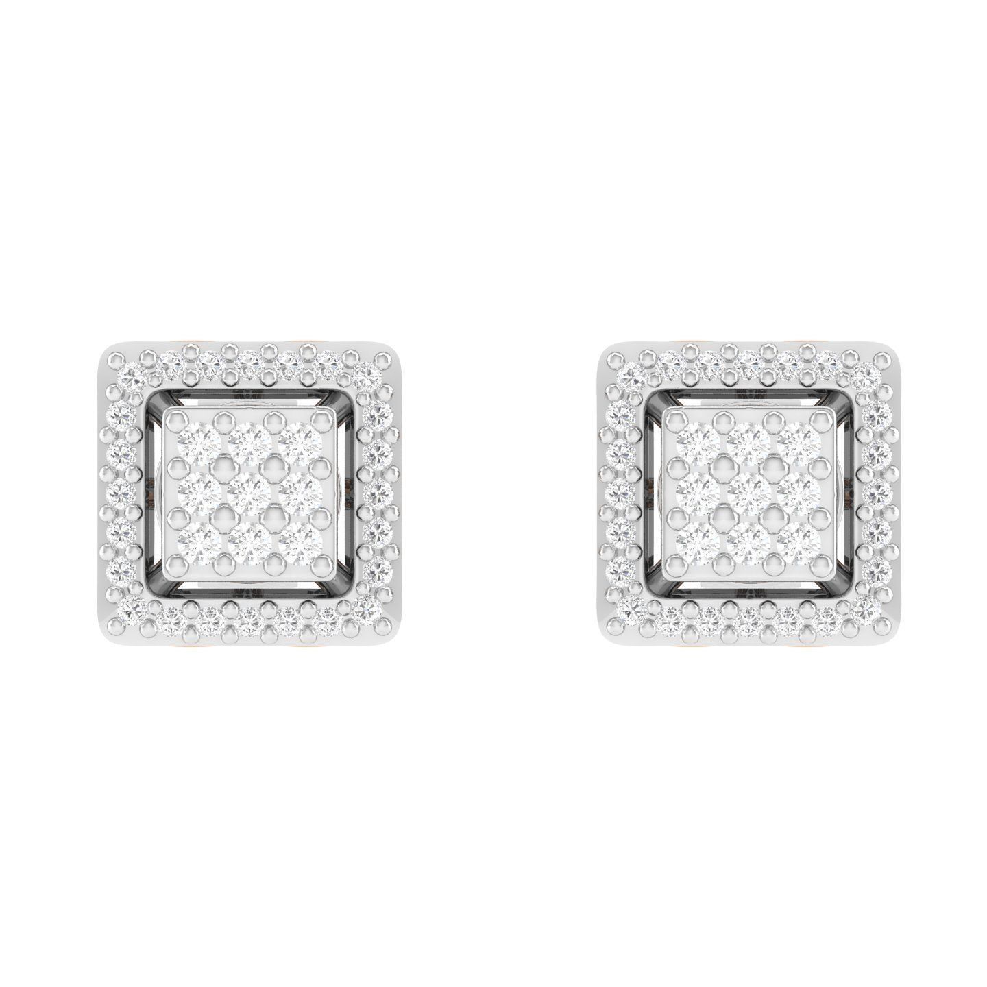 Women Square Earrings 3dm stl render detail  3D print model_3