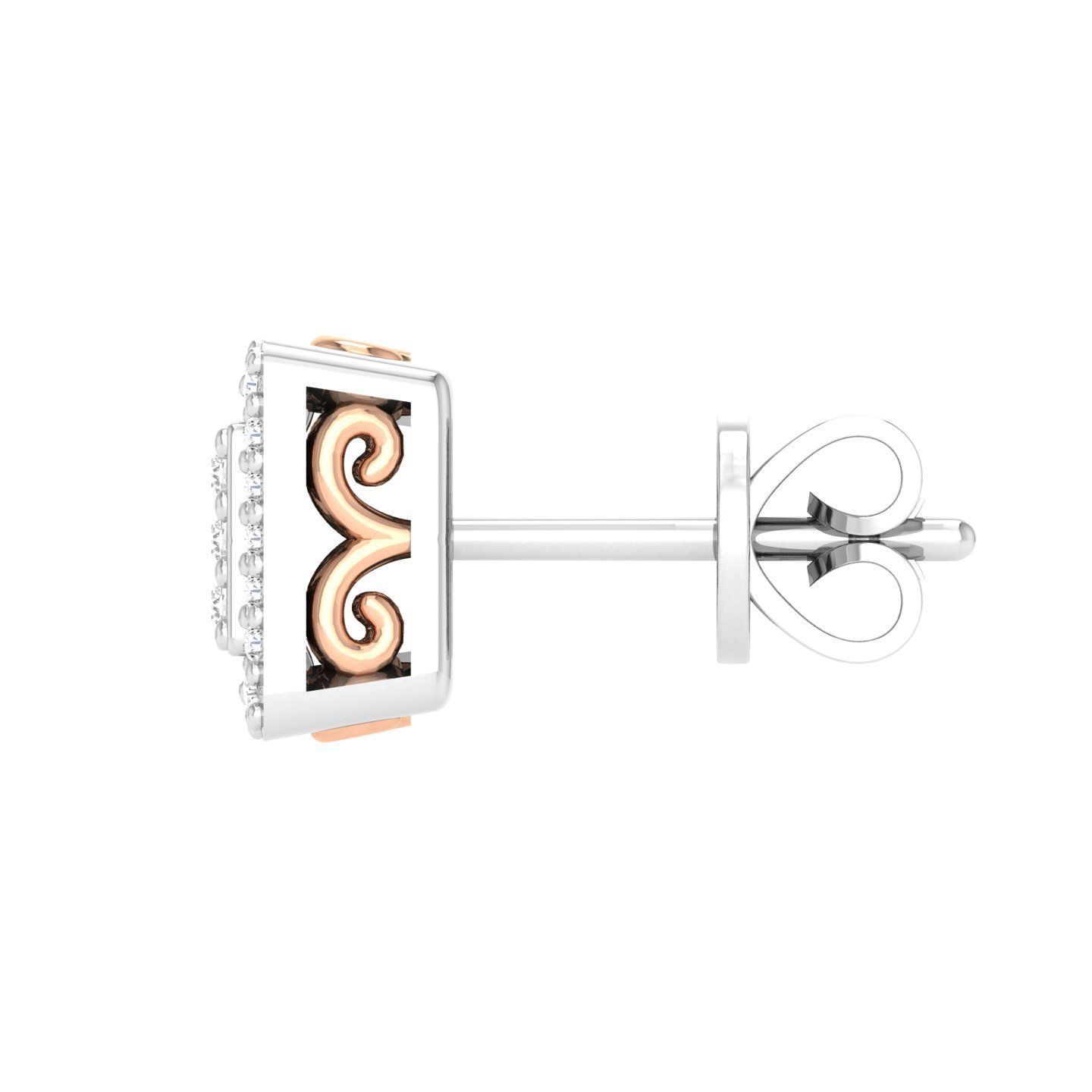 Women Square Earrings 3dm stl render detail  3D print model_4