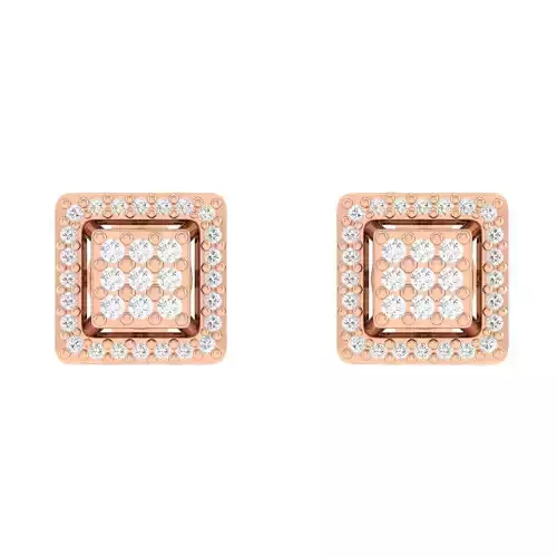 Women Square Earrings 3dm stl render detail  3D print model