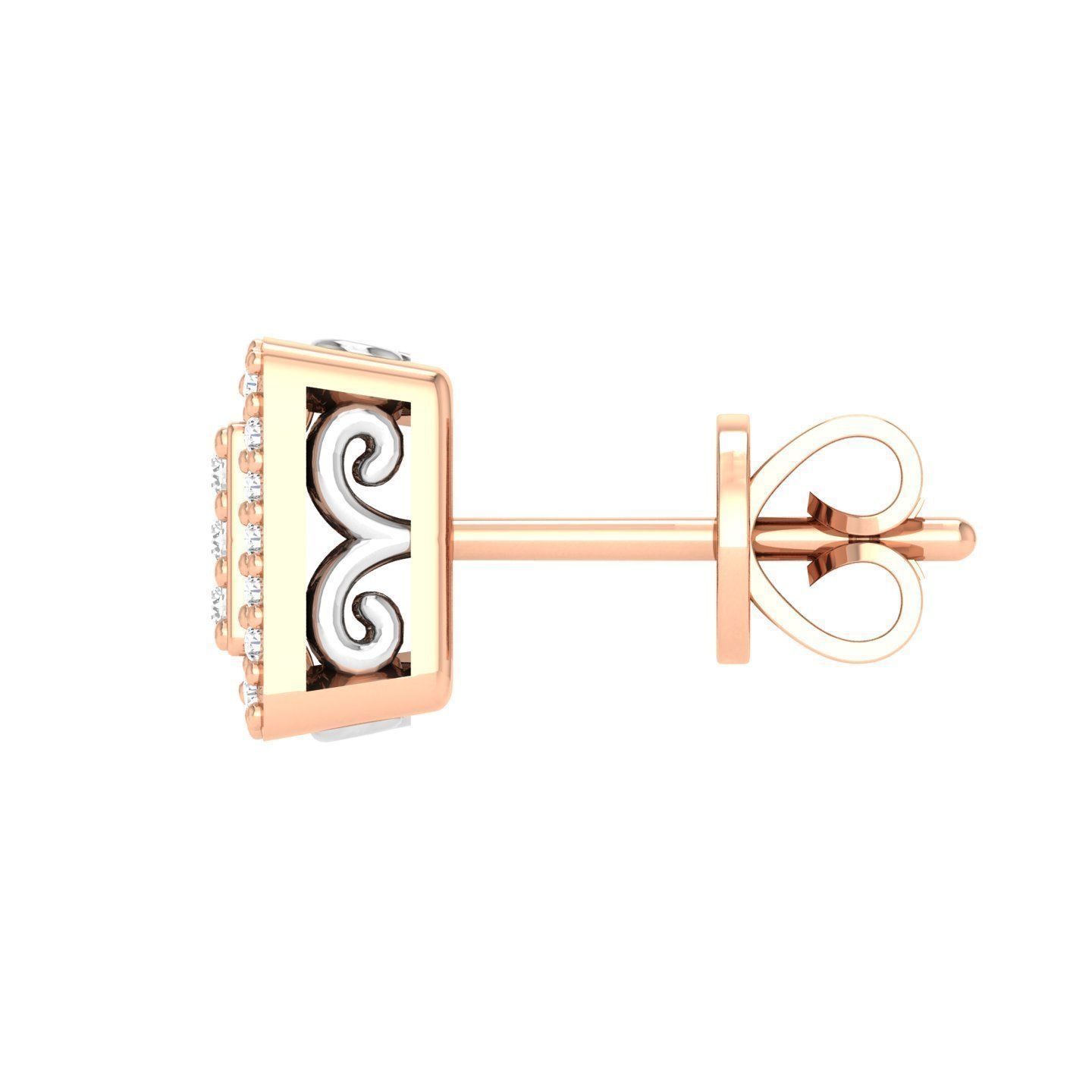 Women Square Earrings 3dm stl render detail  3D print model_1