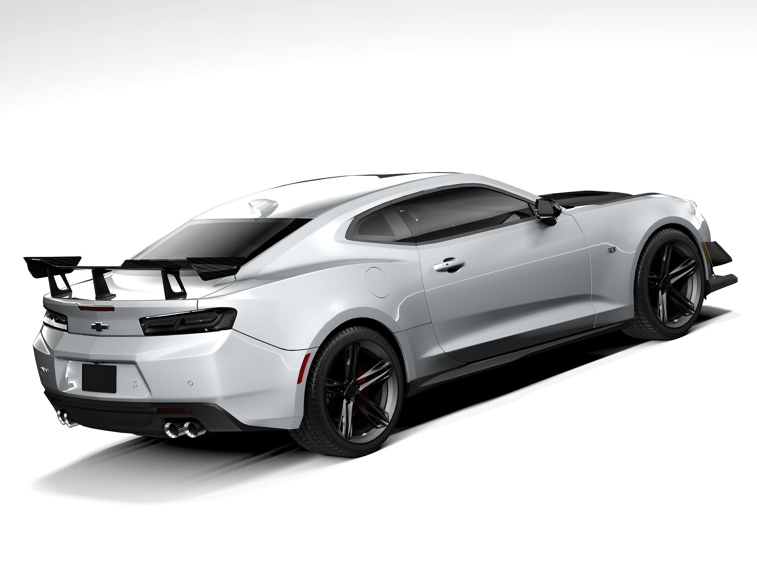 Chevrolet Camaro ZL1 1LE 2018 lowpoly 3D model_4