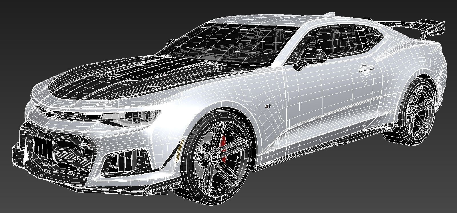 Chevrolet Camaro ZL1 1LE 2018 lowpoly 3D model_12