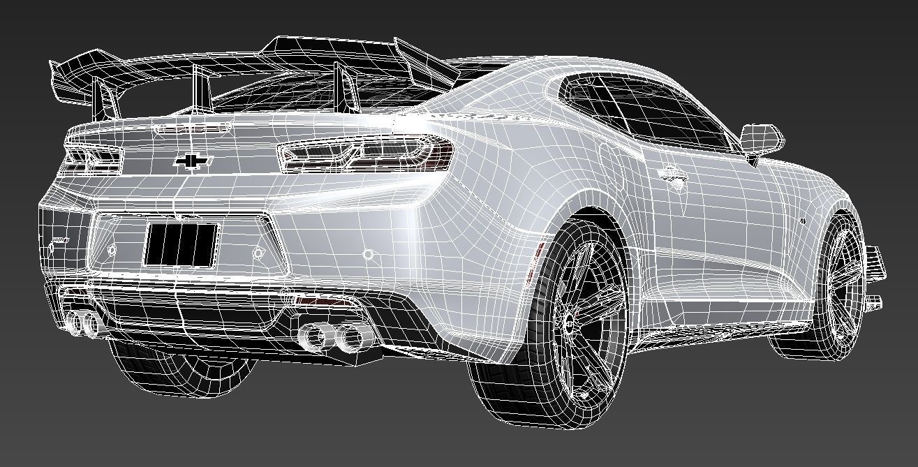 Chevrolet Camaro ZL1 1LE 2018 lowpoly 3D model_13