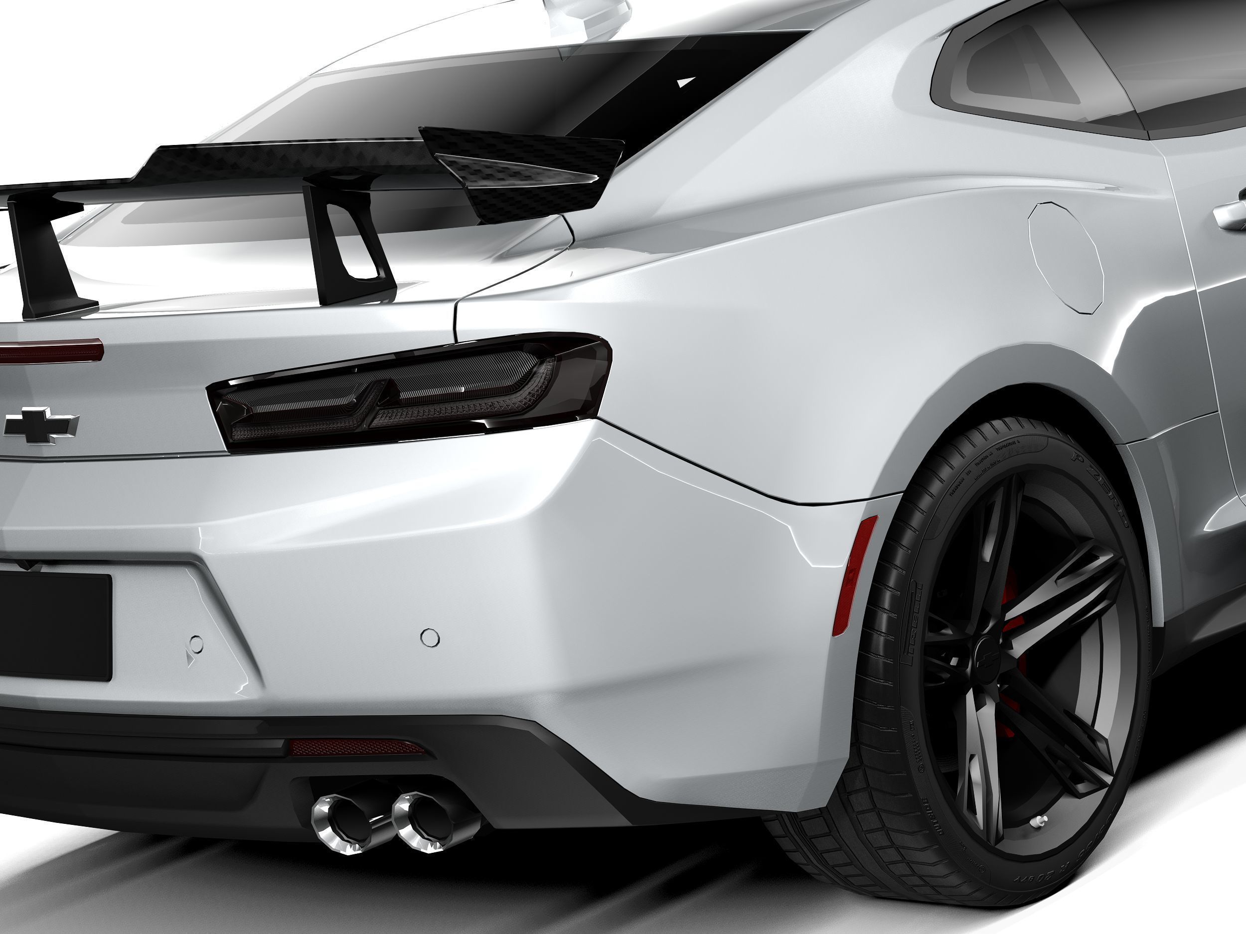 Chevrolet Camaro ZL1 1LE 2018 lowpoly 3D model_3