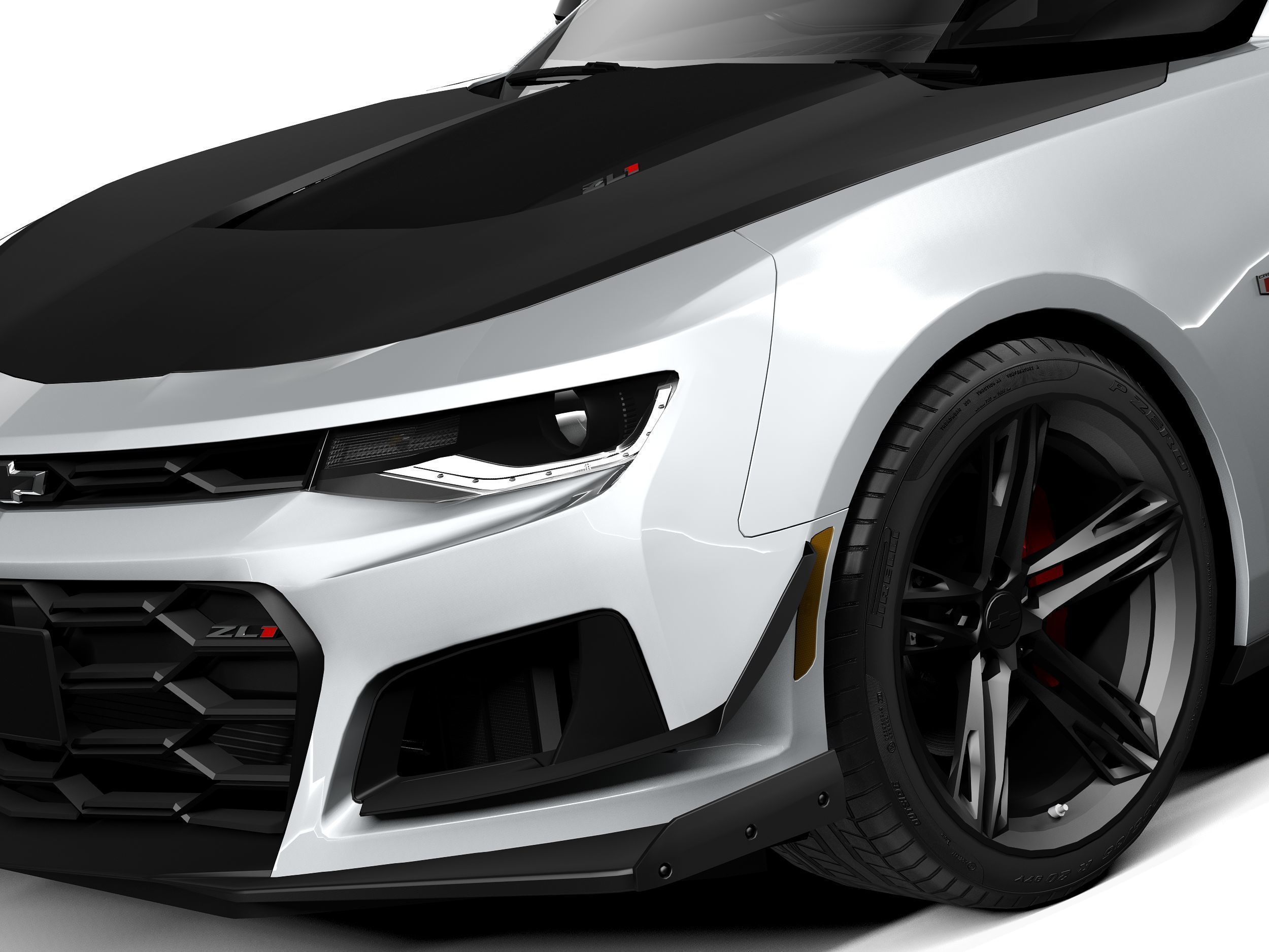 Chevrolet Camaro ZL1 1LE 2018 lowpoly 3D model_2