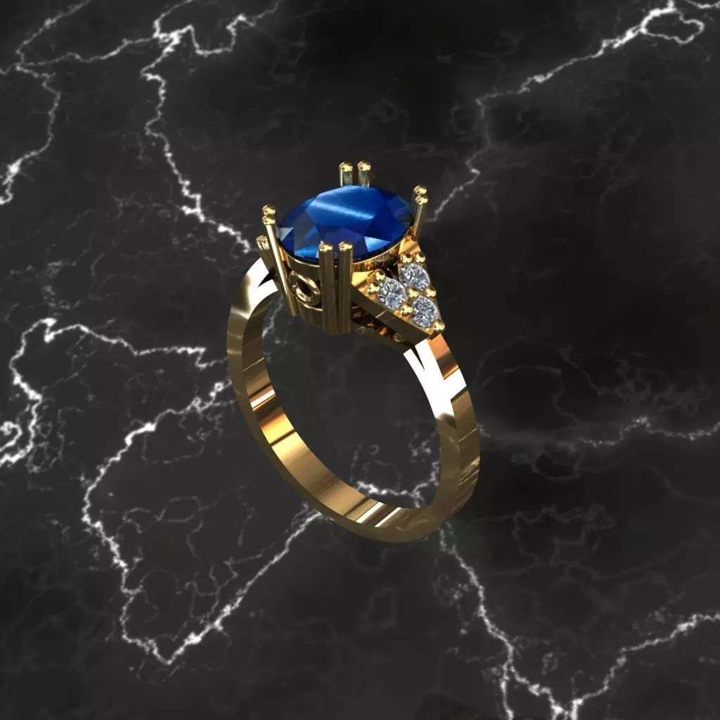 oval engagement ring 9x7 3D print model
