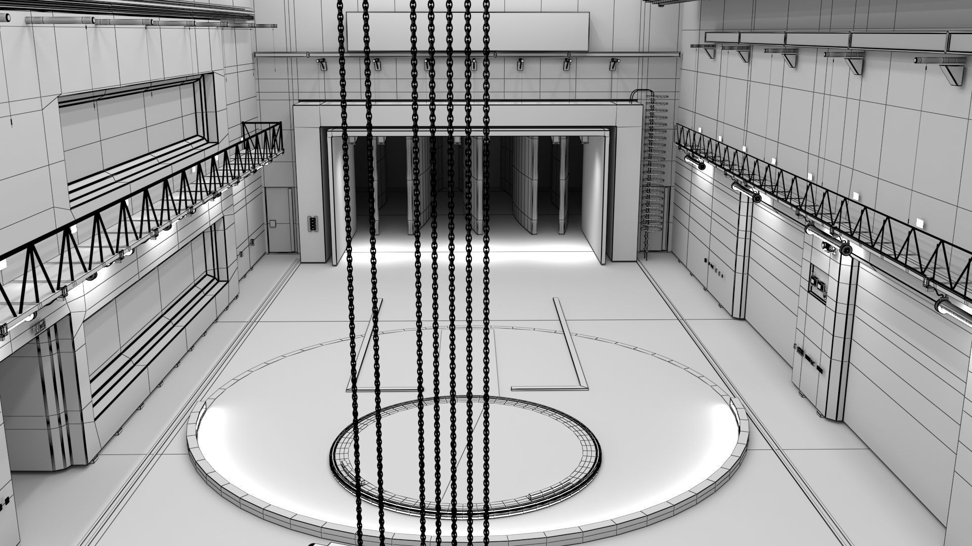 Interior wind test garage 3D model_7