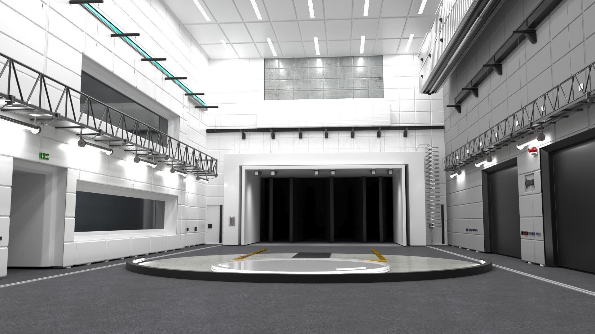 Interior wind test garage 3D model_3