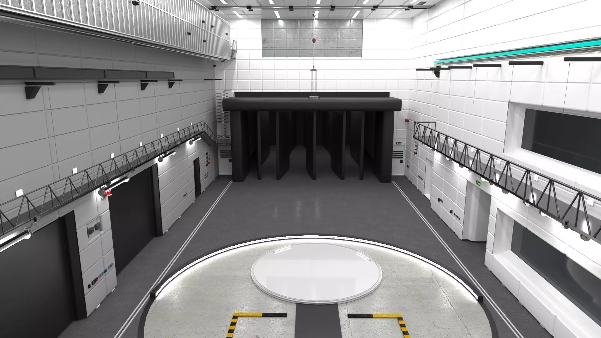 Interior wind test garage 3D model_0