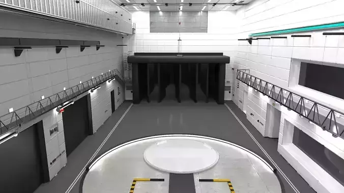 Interior wind test garage 3D model