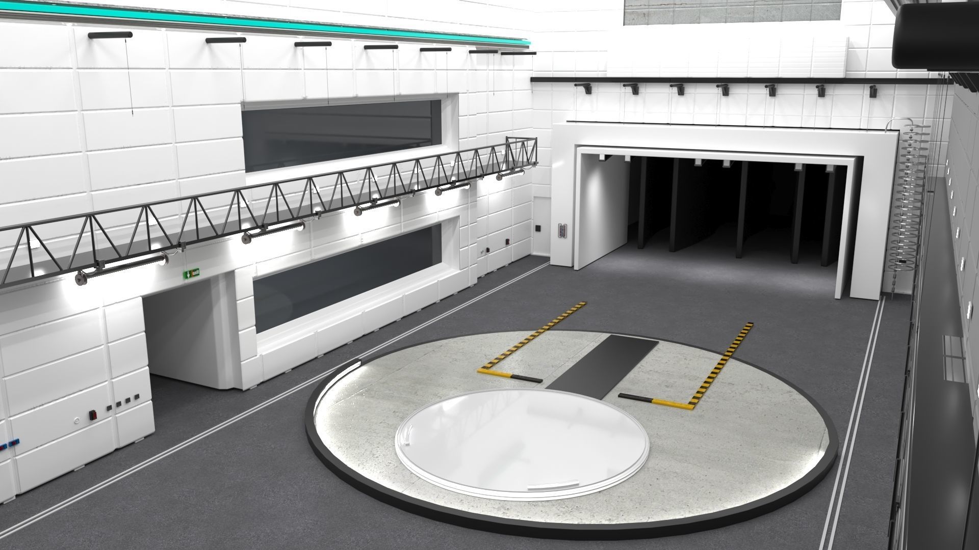 Interior wind test garage 3D model_4