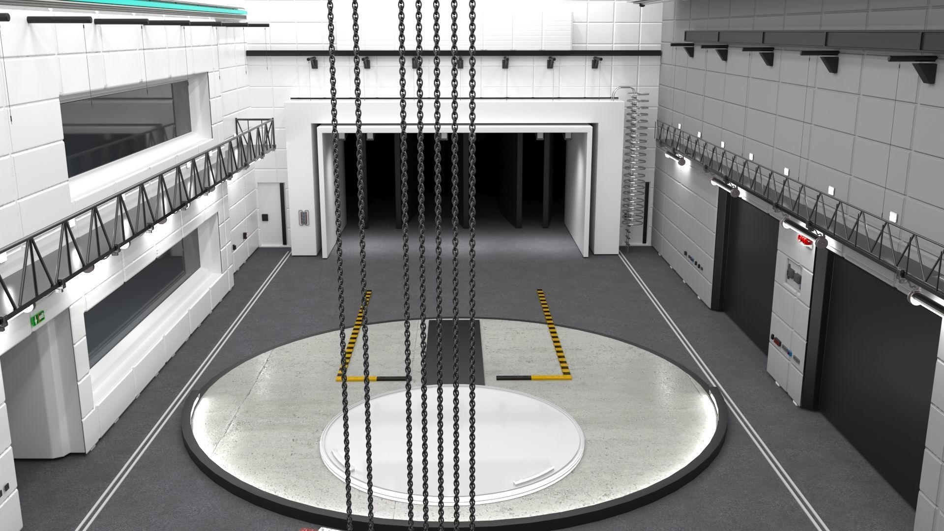 Interior wind test garage 3D model_2