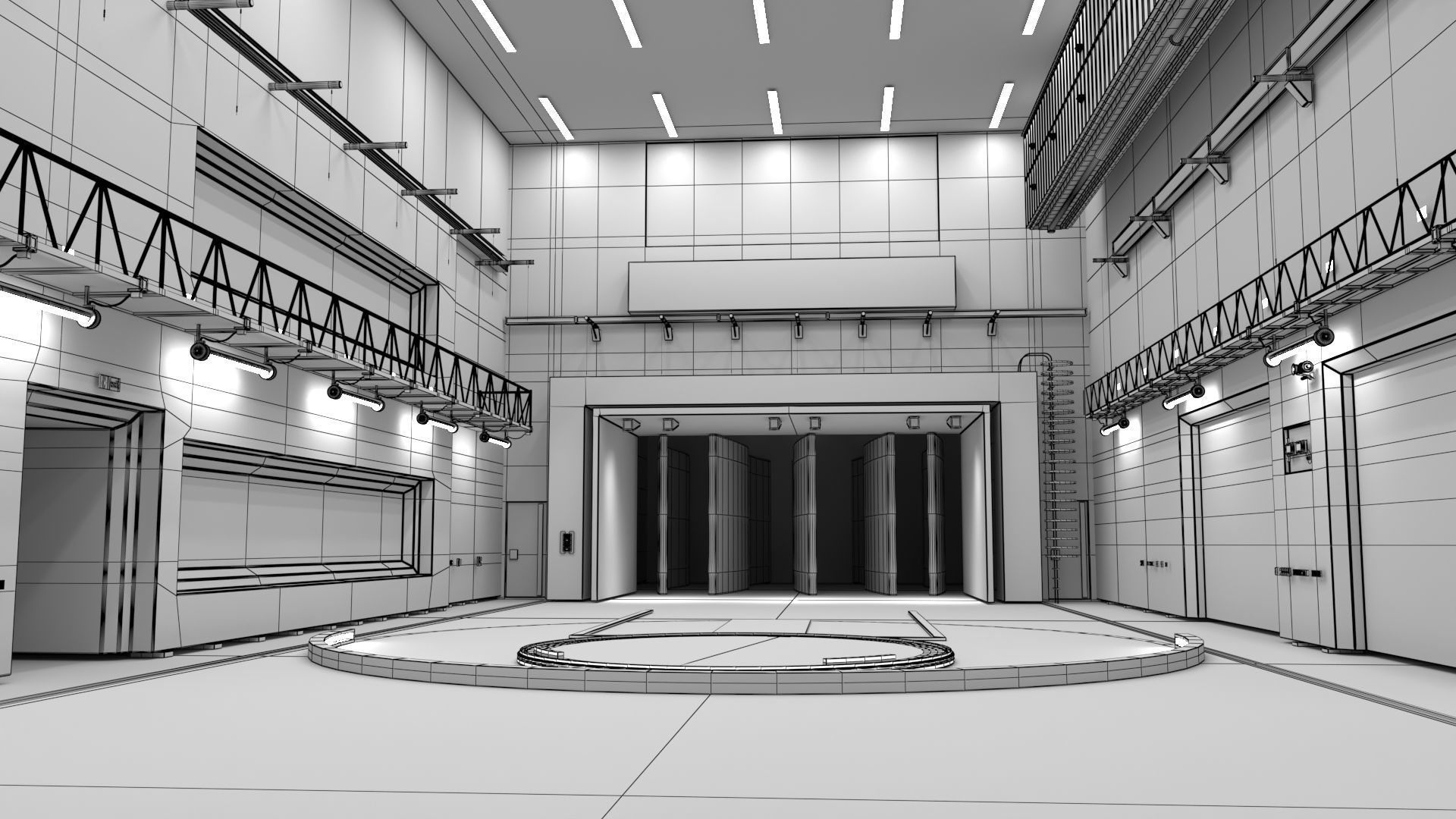 Interior wind test garage 3D model_8