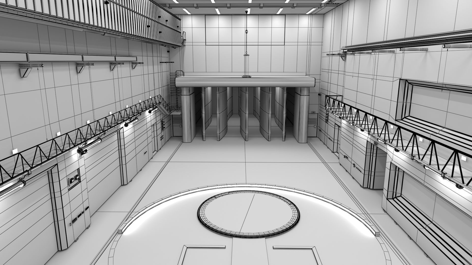 Interior wind test garage 3D model_6