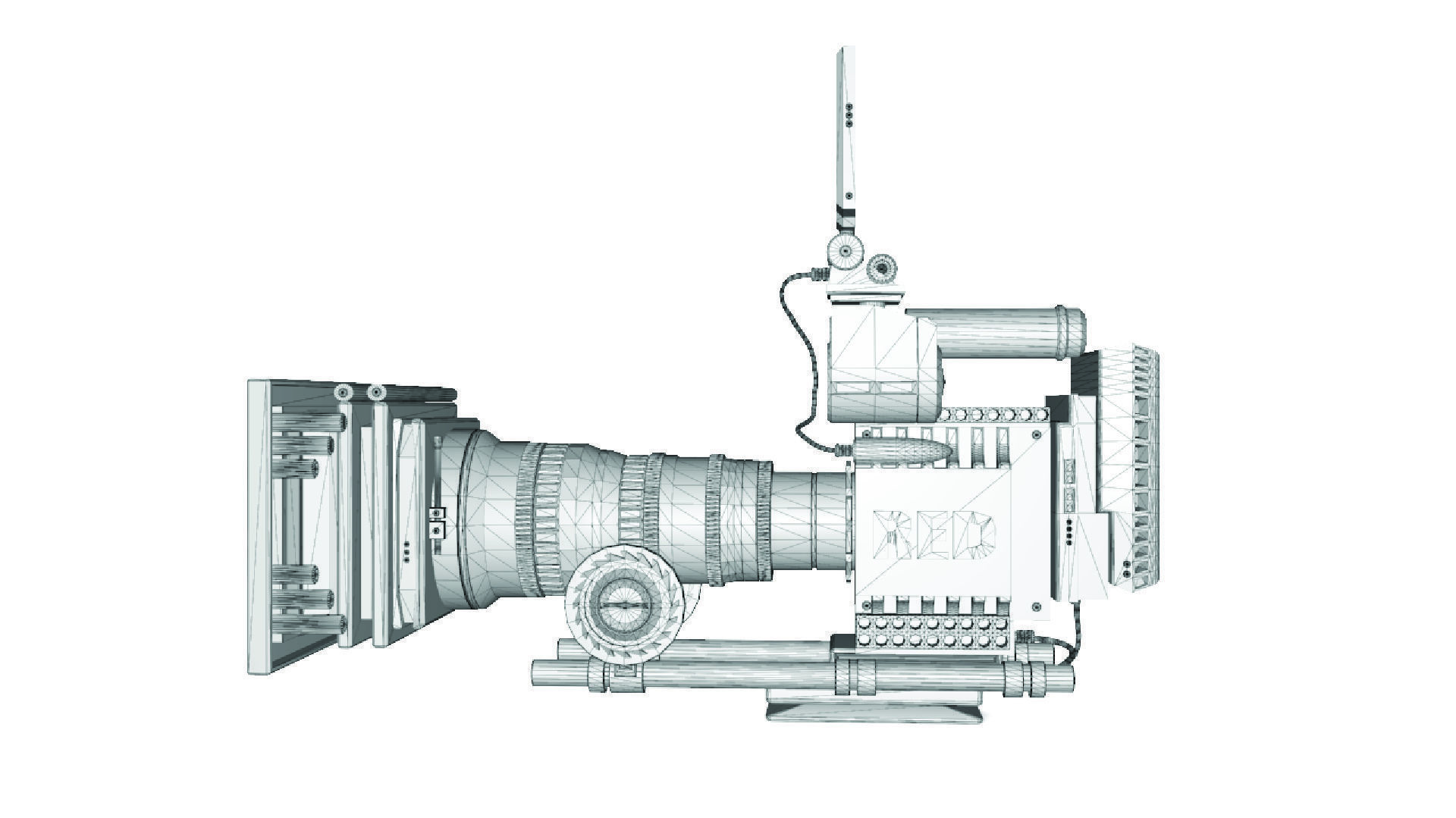 RED DRAGON X10 Camera Low-poly 3D model_8