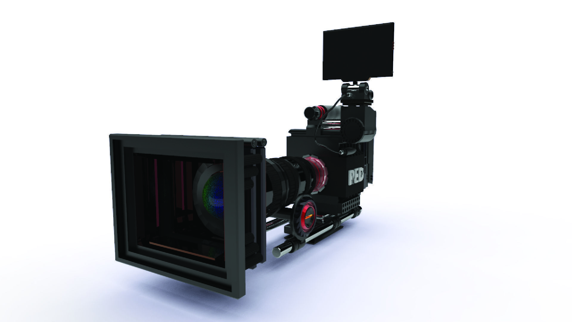 RED DRAGON X10 Camera Low-poly 3D model_3
