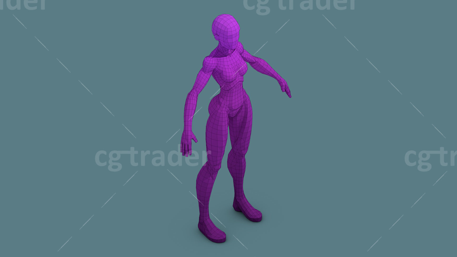 Low Poly  Character Stylized Base Meshes Isometric Icon Low-poly 3D model_20