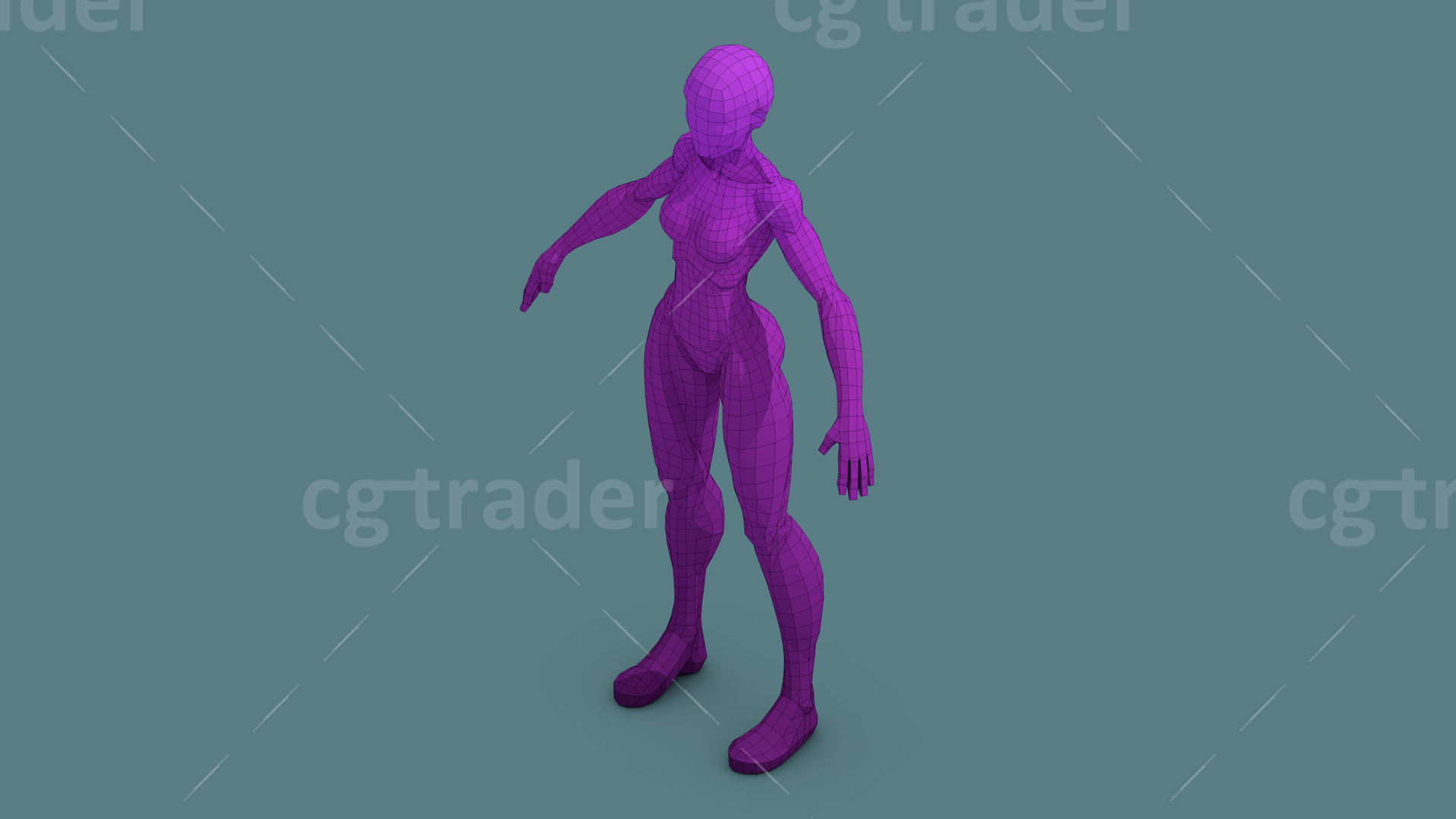 Low Poly  Character Stylized Base Meshes Isometric Icon Low-poly 3D model_24