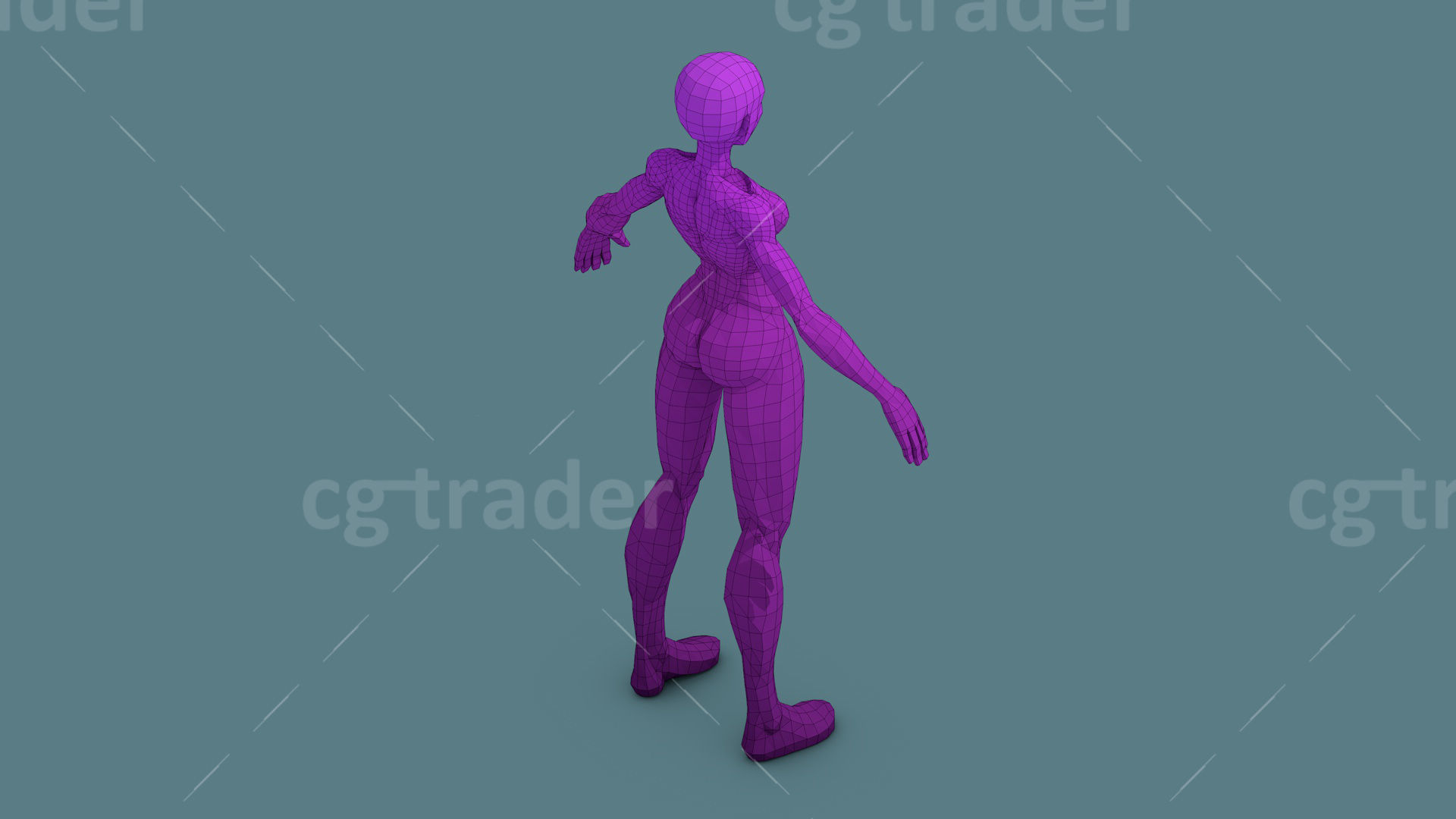 Low Poly  Character Stylized Base Meshes Isometric Icon Low-poly 3D model_32