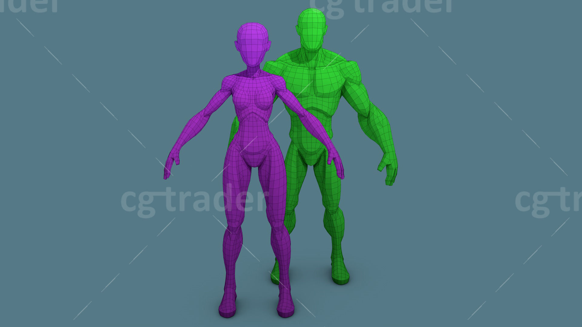 Low Poly  Character Stylized Base Meshes Isometric Icon Low-poly 3D model_1