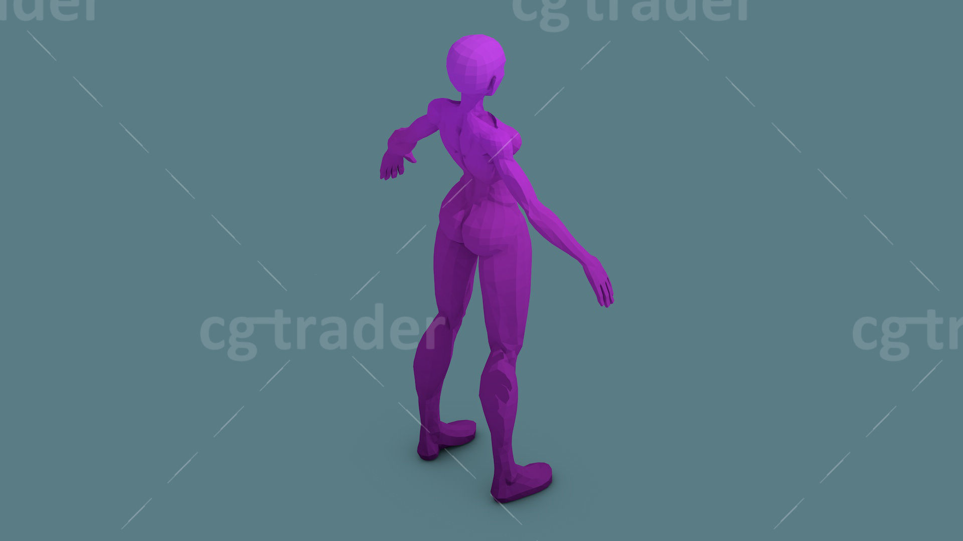 Low Poly  Character Stylized Base Meshes Isometric Icon Low-poly 3D model_31