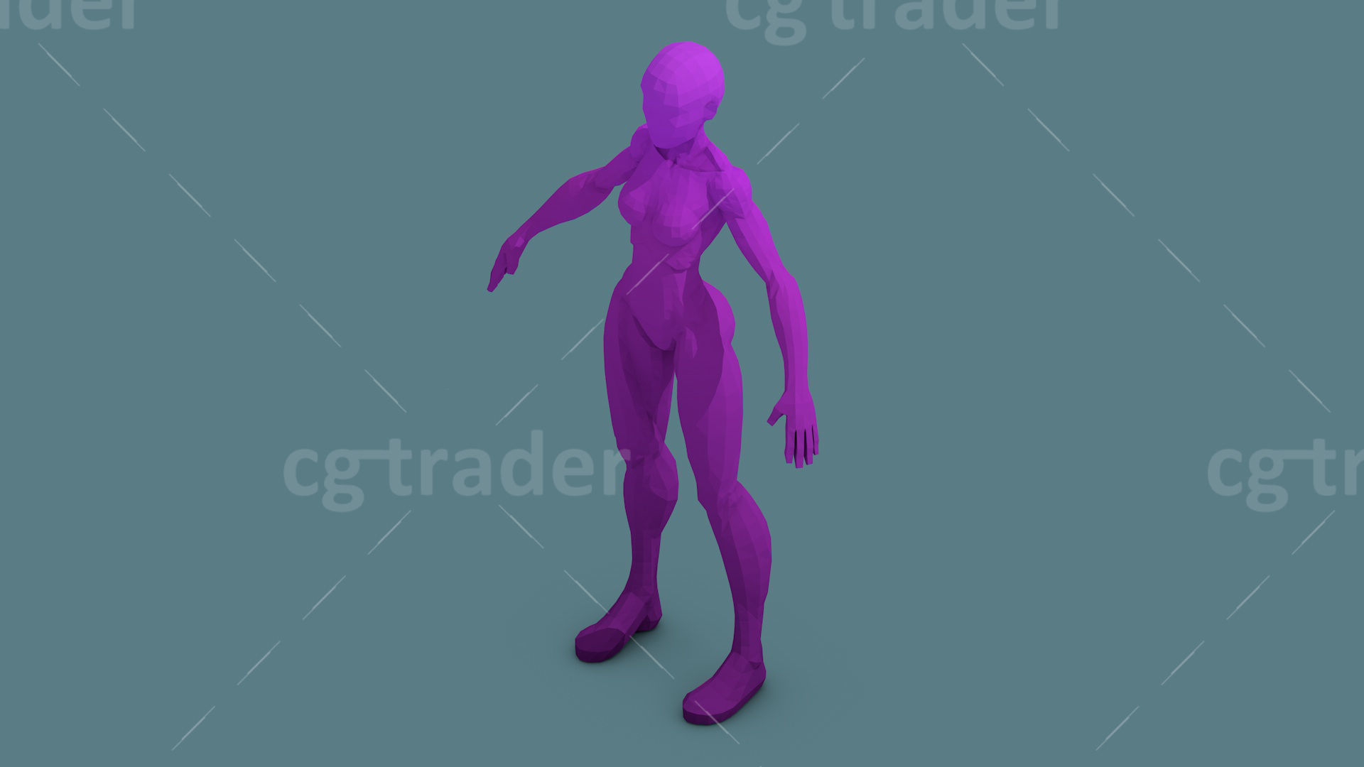 Low Poly  Character Stylized Base Meshes Isometric Icon Low-poly 3D model_23