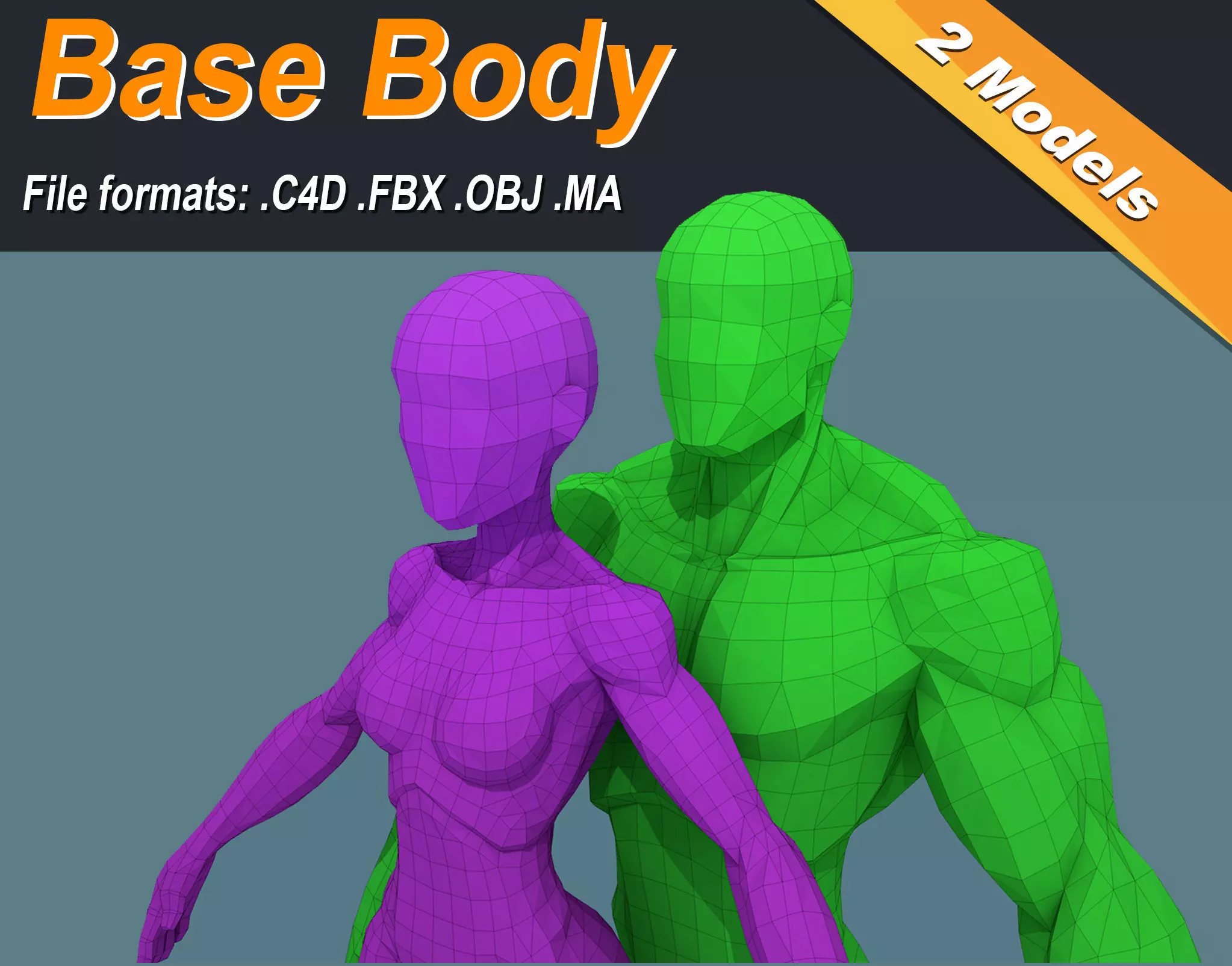 Low Poly  Character Stylized Base Meshes Isometric Icon Low-poly 3D model_0