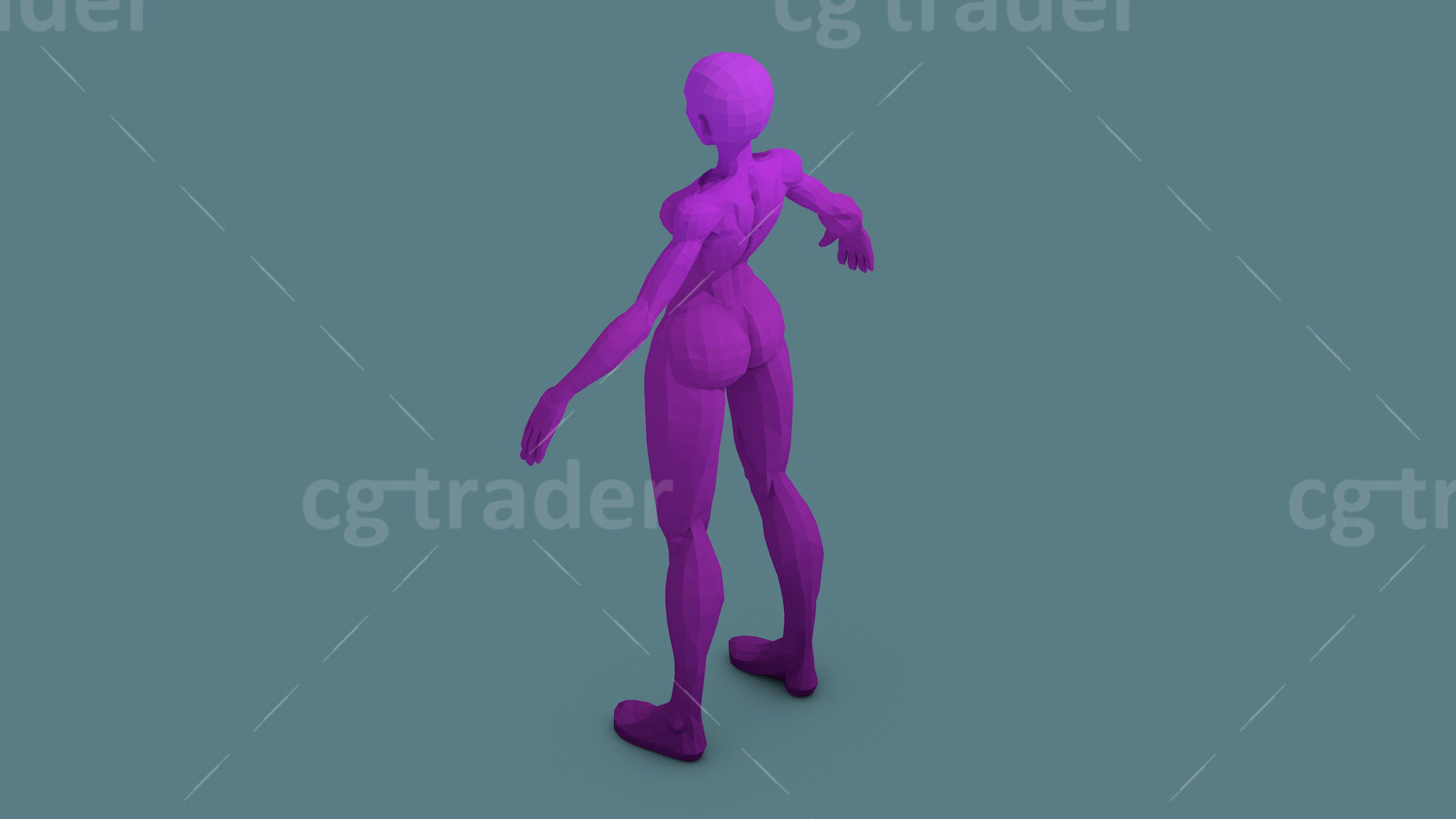 Low Poly  Character Stylized Base Meshes Isometric Icon Low-poly 3D model_27