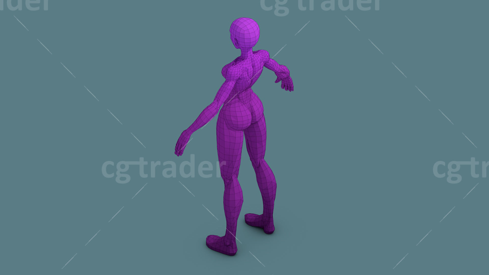 Low Poly  Character Stylized Base Meshes Isometric Icon Low-poly 3D model_28