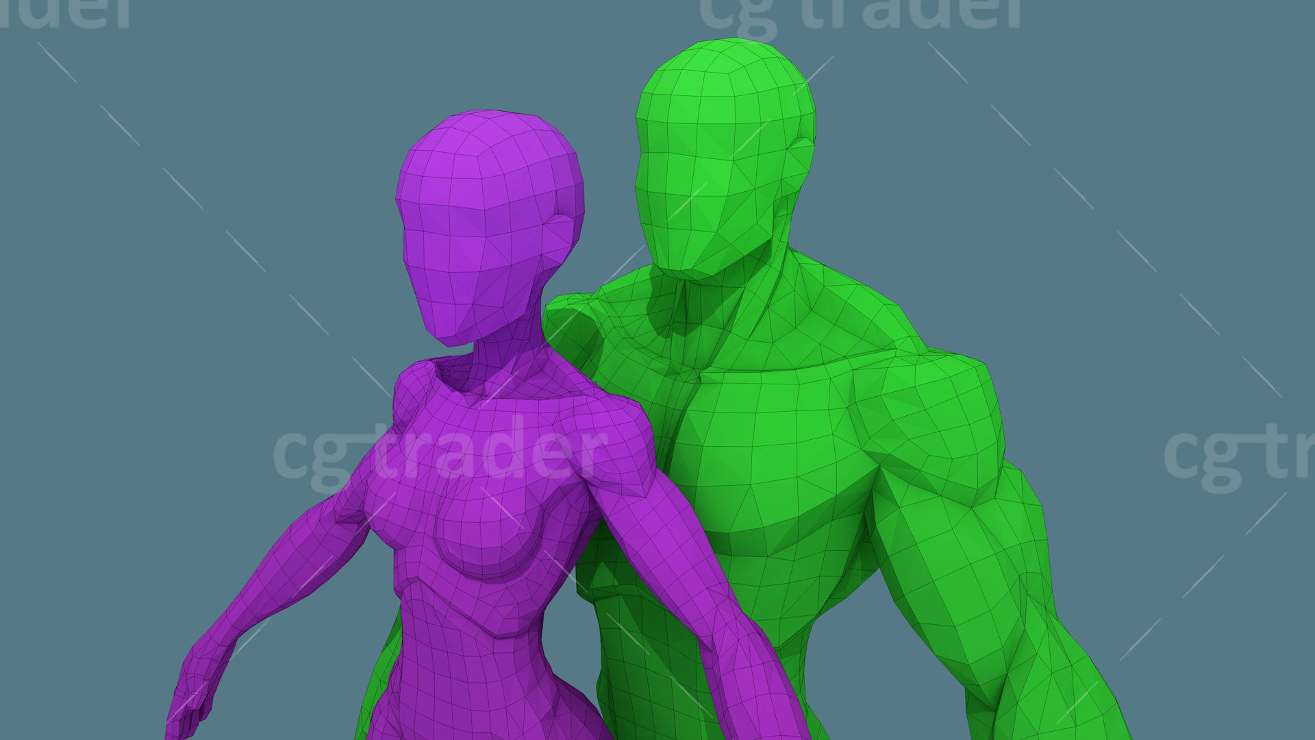 Low Poly  Character Stylized Base Meshes Isometric Icon Low-poly 3D model_2