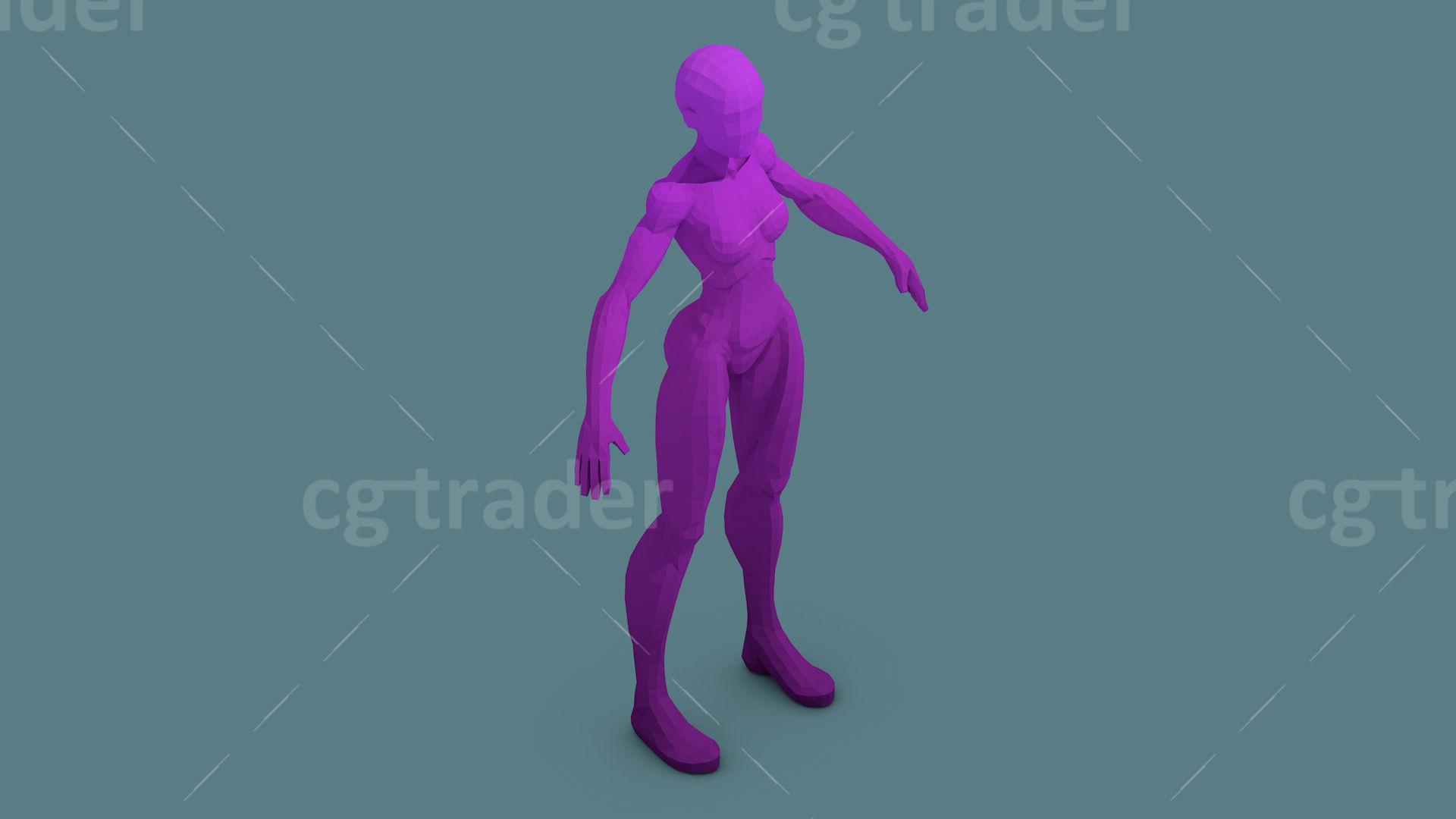 Low Poly  Character Stylized Base Meshes Isometric Icon Low-poly 3D model_19