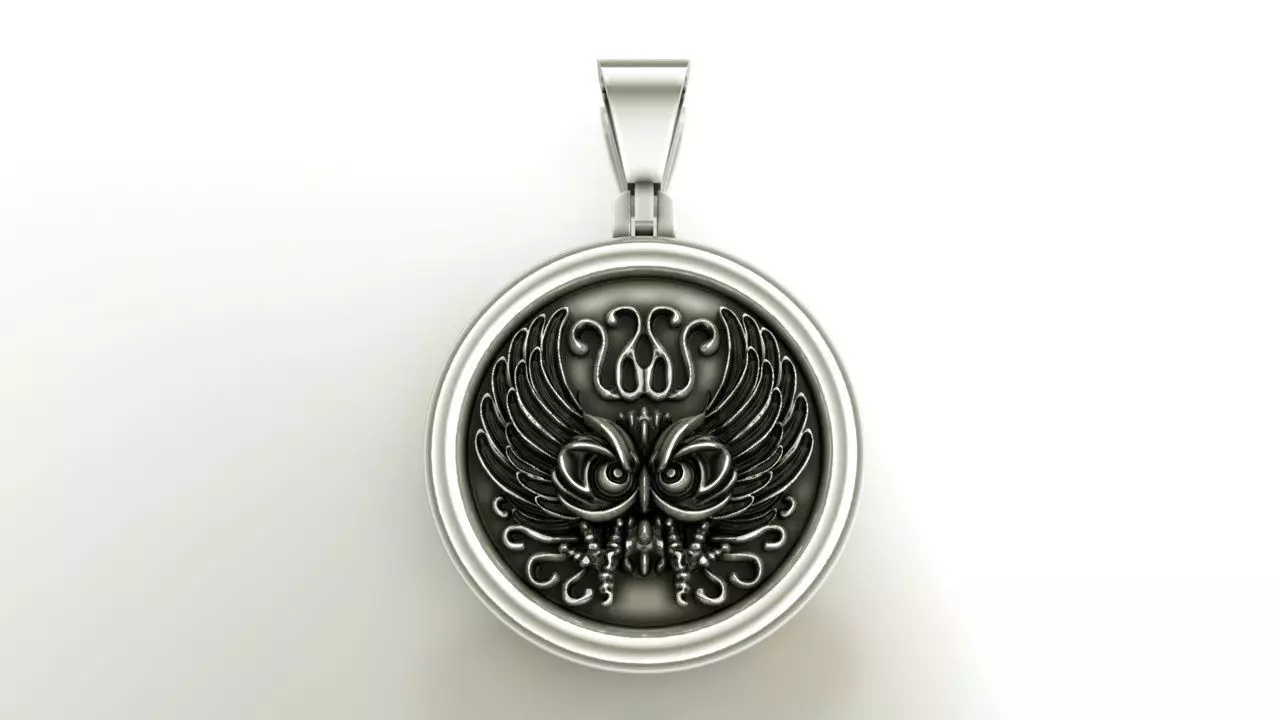Owl medal 3D print model_0