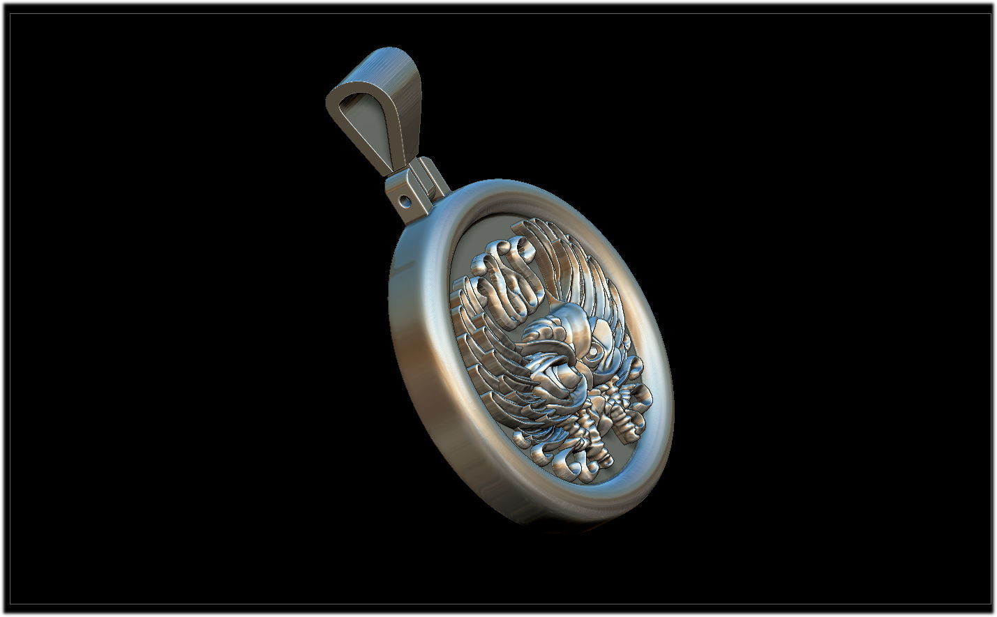 Owl medal 3D print model_5