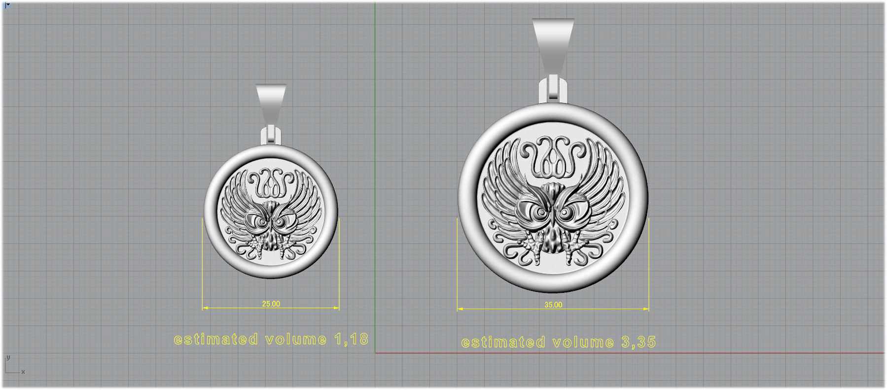 Owl medal 3D print model_8