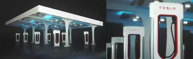 Tesla charging stations
