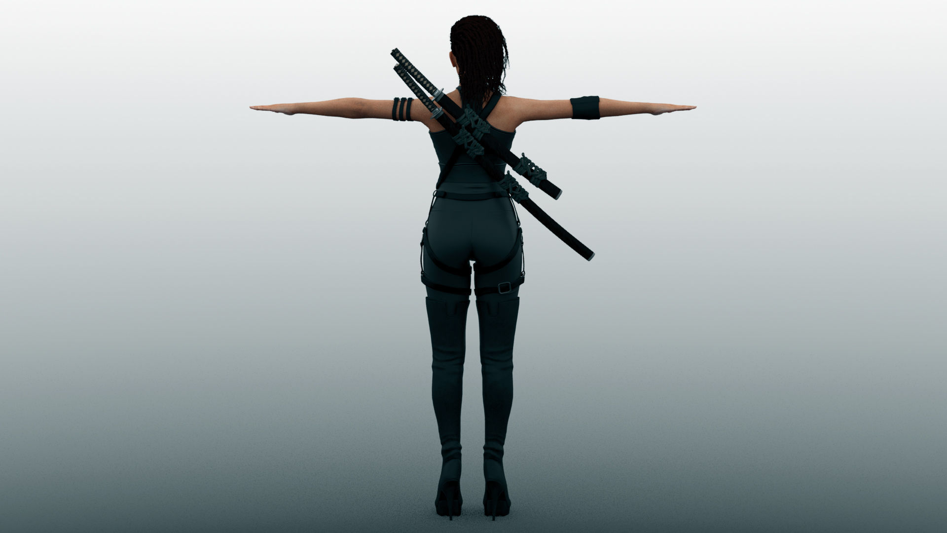 Rogue Rigged Female Model with Facial Blend shapes Low-poly 3D model_7