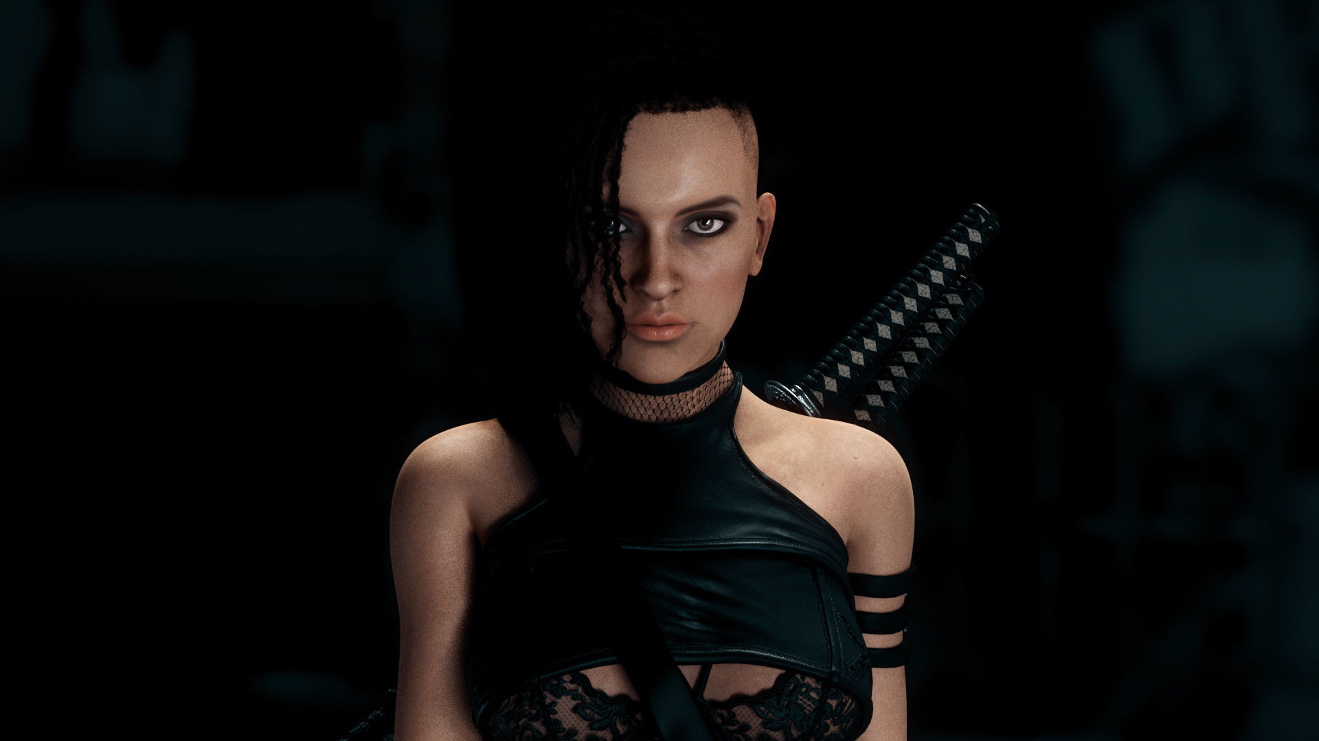 Rogue Rigged Female Model with Facial Blend shapes Low-poly 3D model_2