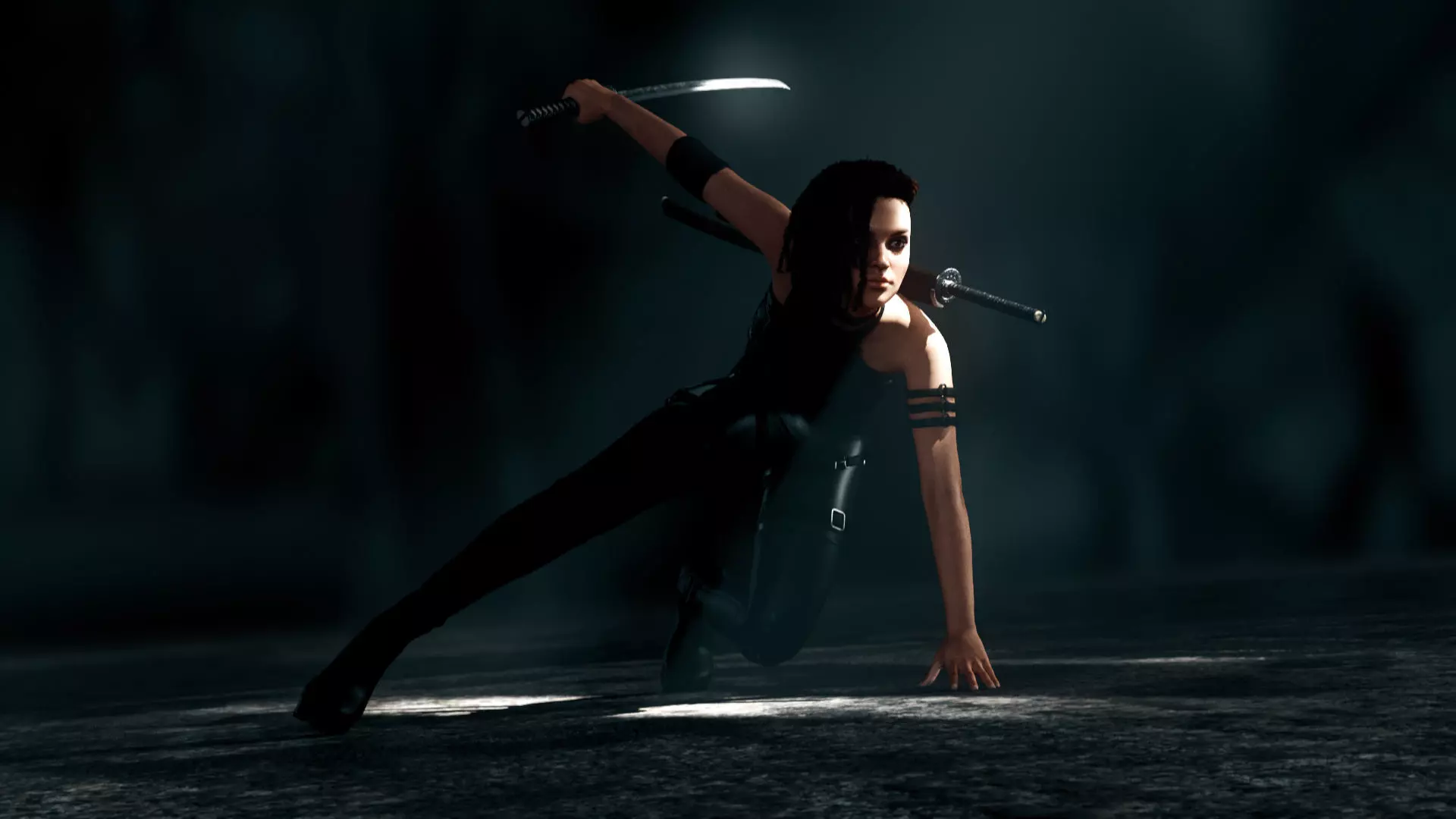 Rogue Rigged Female Model with Facial Blend shapes Low-poly 3D model_0